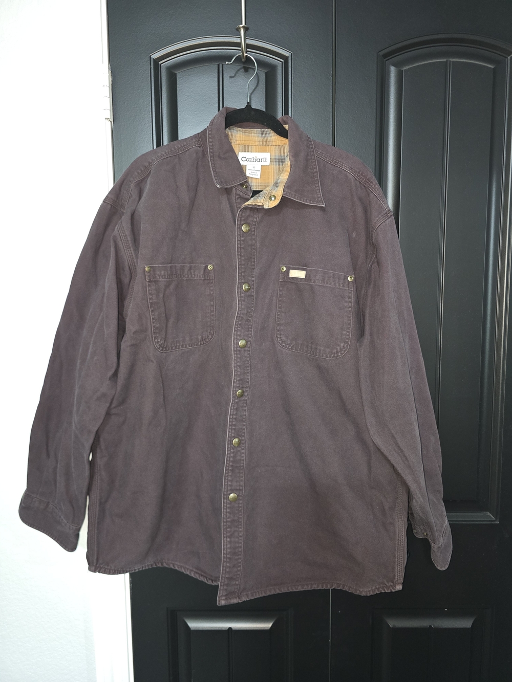 Carhartt Men's Dark Brown Duck Canvas Work Shirt Jacket
